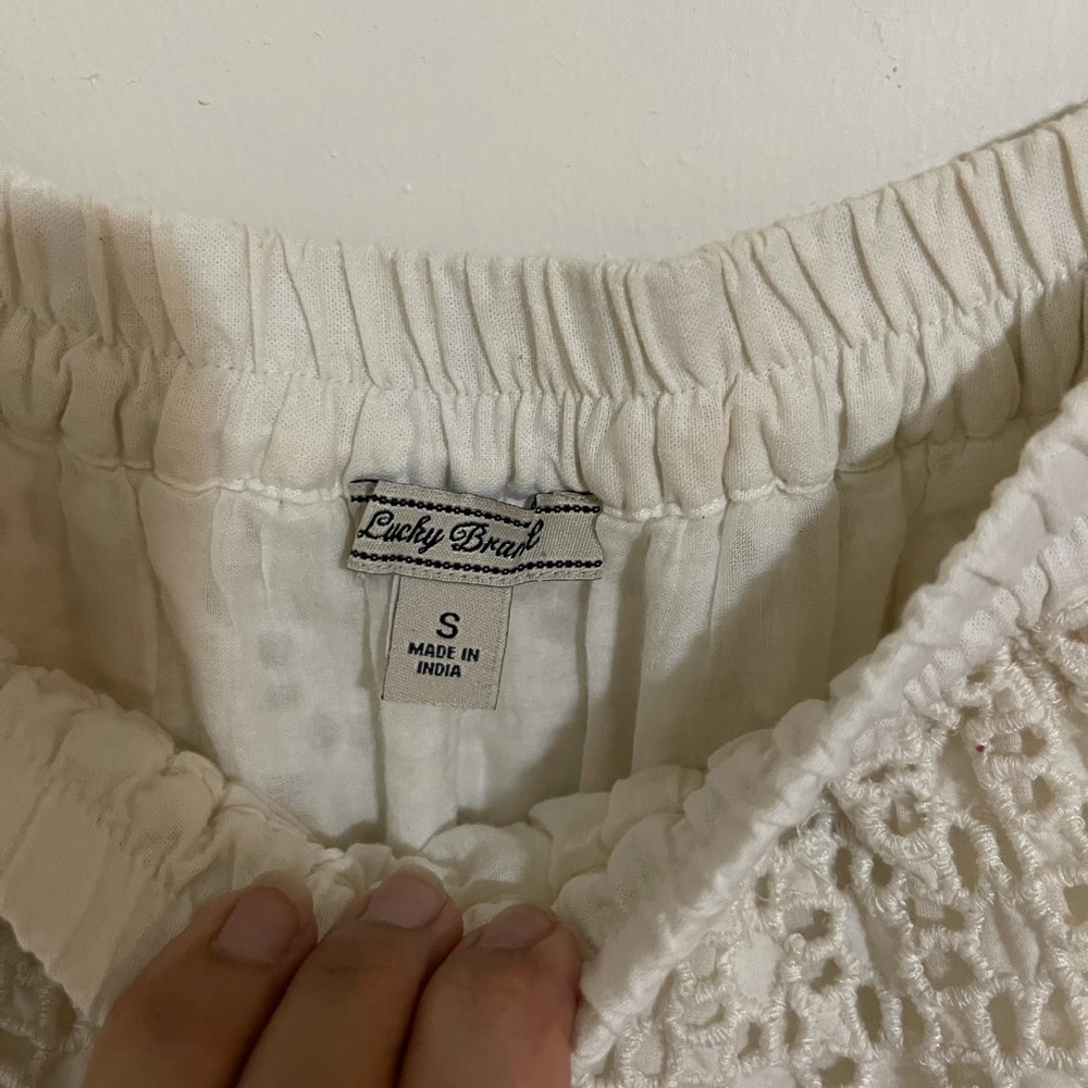 Lucky Brand Ivory White Eyelet Skirt Size - Small - Picture 6 of 8